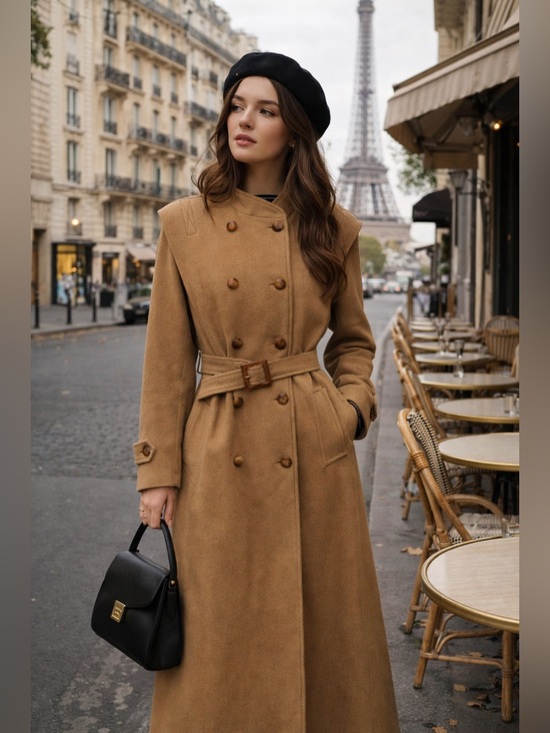 Anne Marie Beretta Jackets & Blazers - Vintage Luxury! Anne Marie Beretta for Romosport Tan belted Double-Breasted Coat